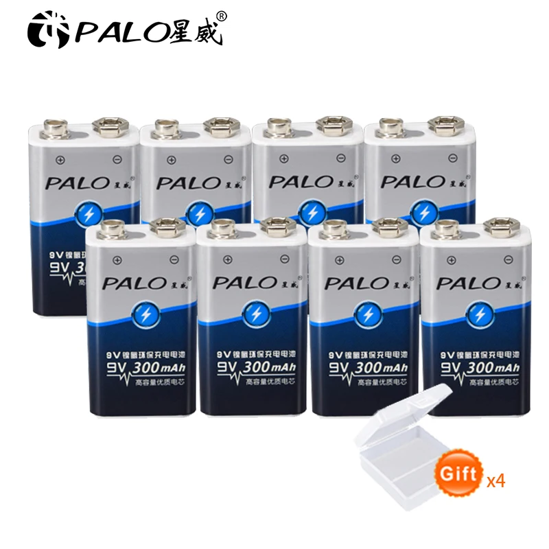 

8pcs 9V 6F22 300mAh nimh Rechargeable Battery factory direct sale power battery rechargeable battery for microphone instruments