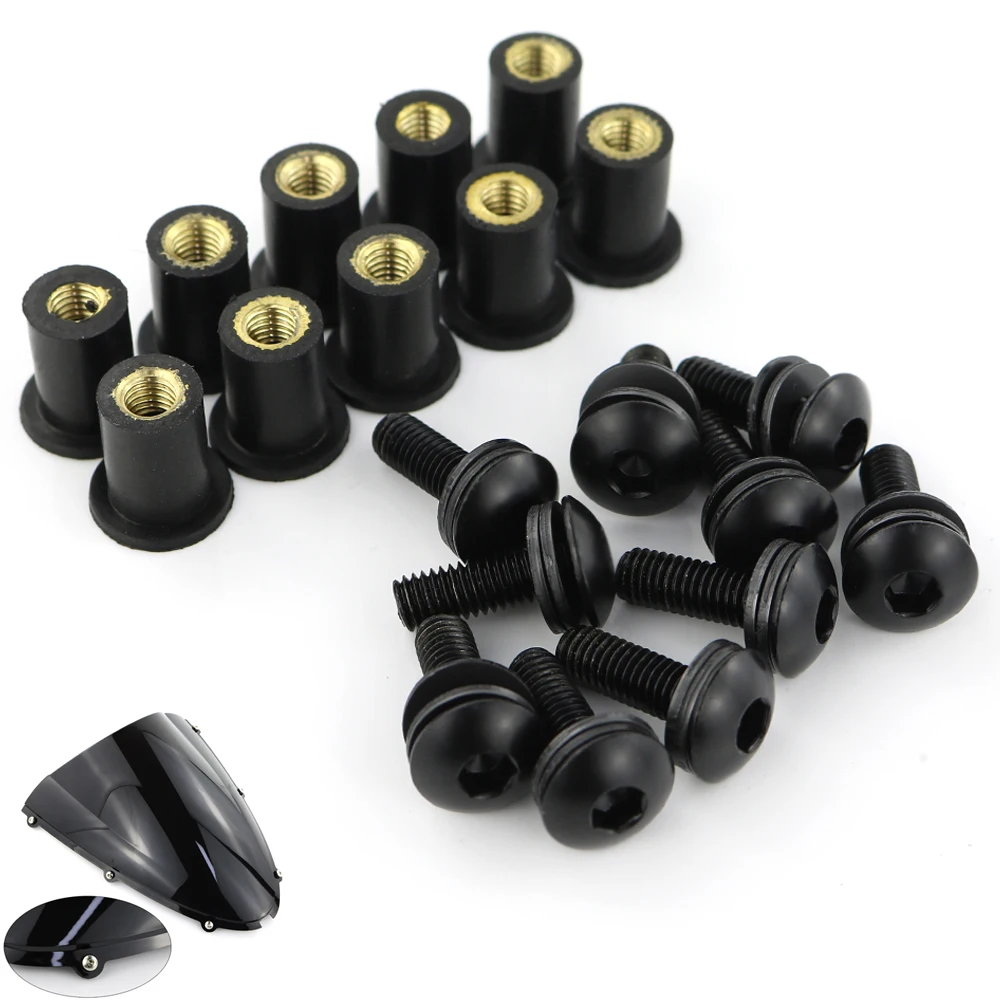 

M5*16 10 Pcs Windscreen Deflectors Bolts Kit For Suzuki GSR600 GSR750 GSR1000 GSX-S750 GSX-S1000/F SFV650 Gladius SV1000/S SV650