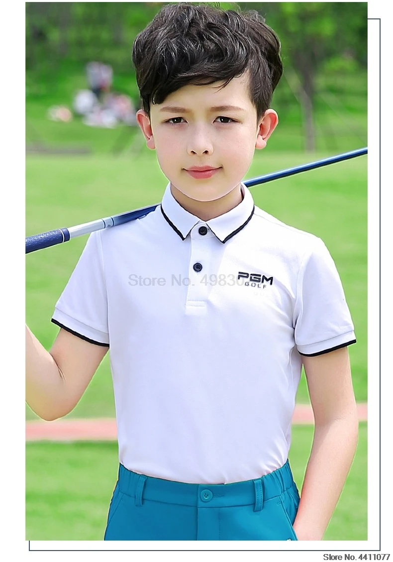 Детские футболки с отложным воротником для мальчиков спортивные топы с короткими рукавами для мальчиков-подростков дышащая удобная одежда для гольфа D0782