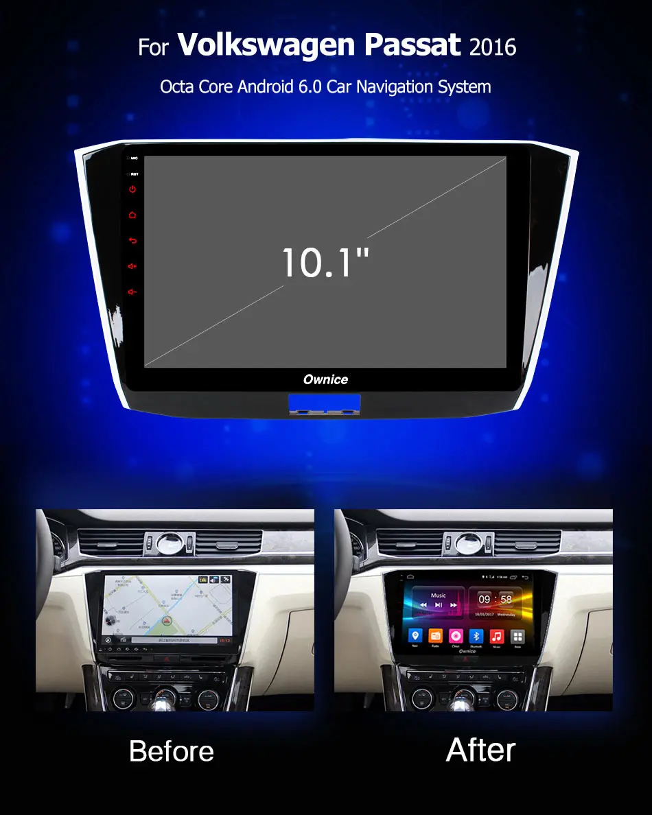 Perfect Ownice Carplay DSP Android 9.0 8 Core Car radio DVR DVD Player gps For Volkswagen Passat 2013-2016 2G RAM Support 4G SIM DAB+ 1