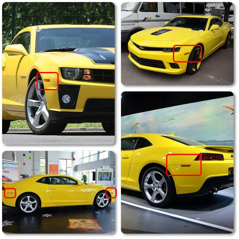 4x F& R дымовая/прозрачная светодиодная боковая габаритная лампа для Chevrolet Camaro 2010- Янтарная/красная Поворотная сигнальная лампа для автомобиля-Стайлинг