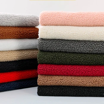 

Thick cashmere lamb wool fabric width 160cm sweater coat hat bedding plush toys DIY handmade warm lining