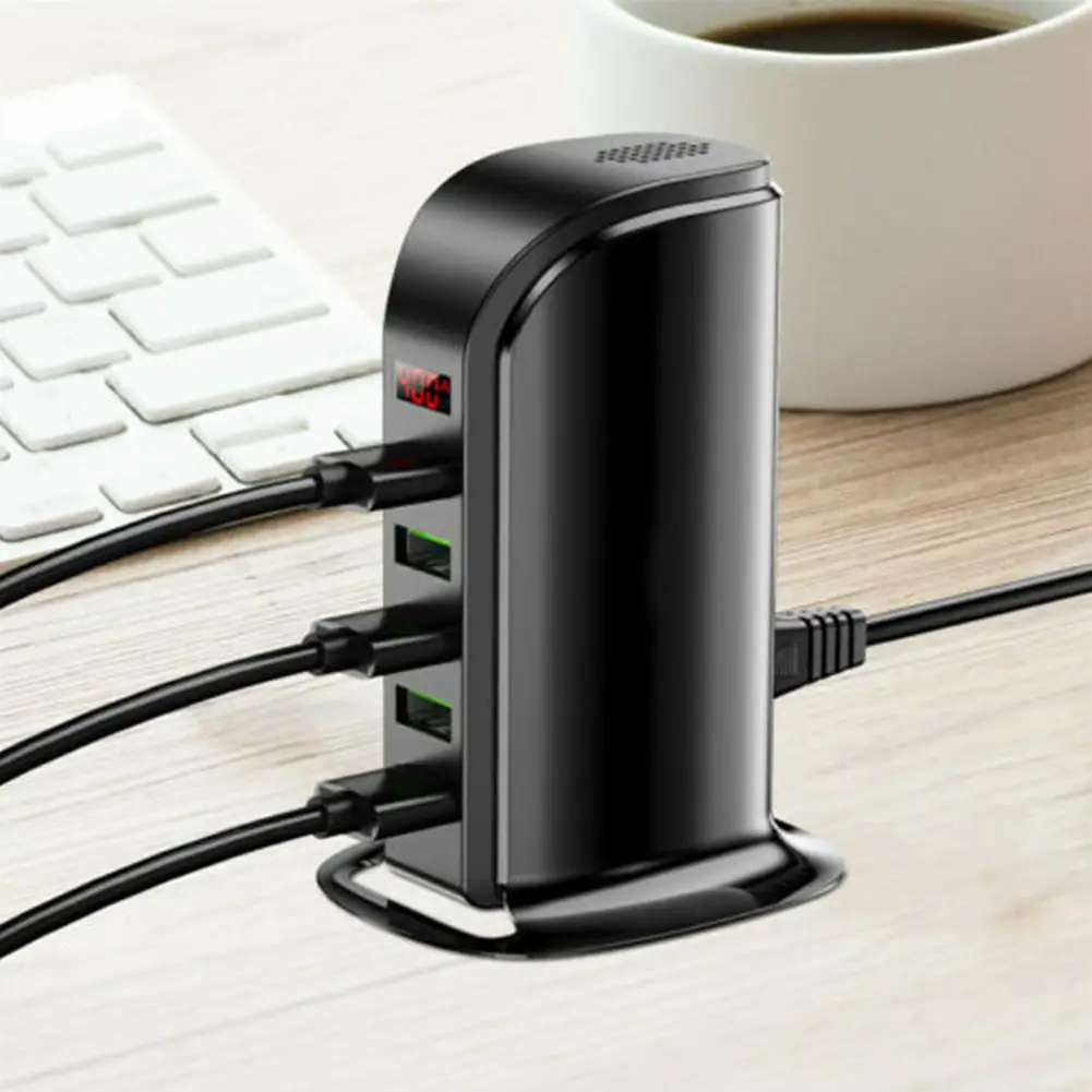 5 портов USB зарядное устройство концентратор светодиодный дисплей мульти док-станция для зарядки с USB универсальный мобильный телефон Настольный настенный дом ЕС Великобритания штекер