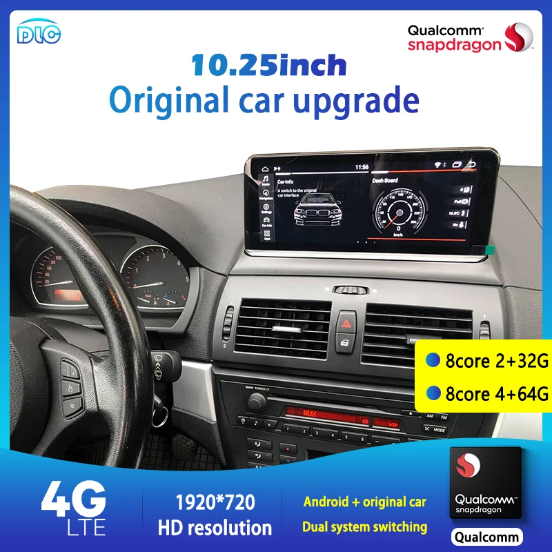 

DLC Suitable for BMW X3 2006-2010Qualcomm chip Dsp Eight core special car dedicated upgrade largescreen 10.25 / 12.5-inch Player