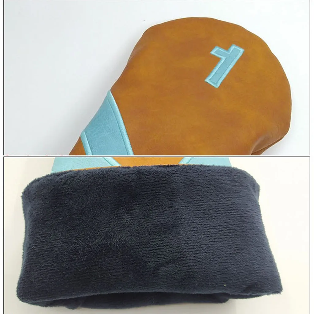 4x Waterproof PU Plush No. 1, 3, 5 UT Golf Head Cover 460cc Hybrid Headcover Golf Club Head Protector Scratch Resistant