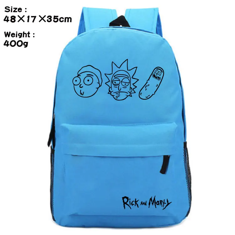 

IVYYE Crazy Rick Blue Fashion Canvas Backpacks Morty Rucksacks Cartoon School Backpack Casual Bags travel Knapsack Unisex New