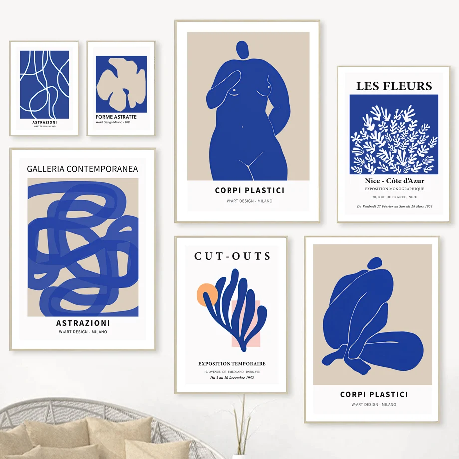 Blue Abstract Poster | Canvas Wall Pictures | Canvas Posters | Blue Wall  Art - Blue - Aliexpress