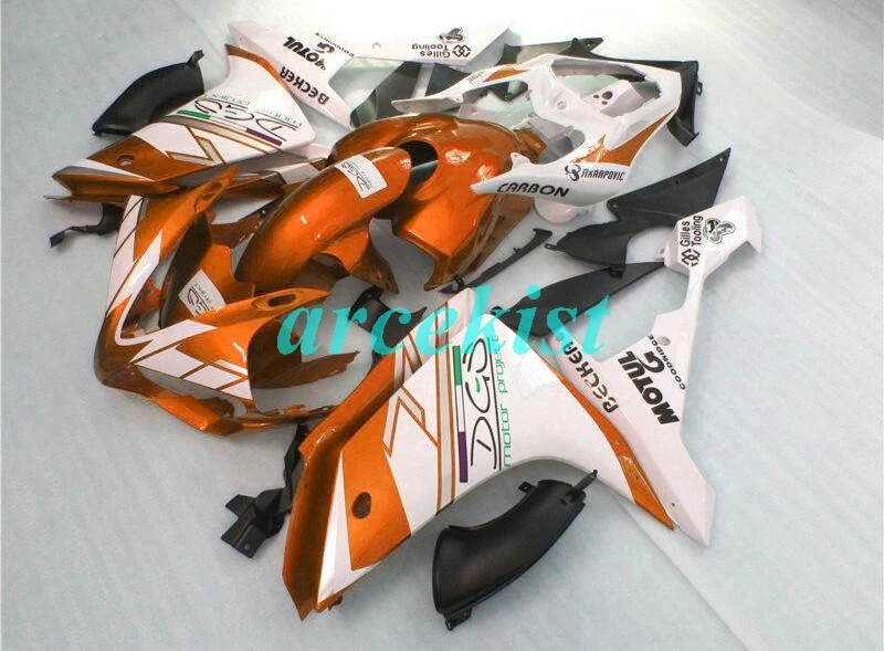 4 подарки ABS прессформы Мотоцикл Обтекатели подходит для Yamaha YZF-1000-R1 2007 2008 07 08 обтекатель кузова набор на заказ Оранжевый