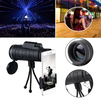 

Telescope Smartphone 40X60 Zoom Optical HD Len Monocular Telescope+ Tripod+ Clip For Universal Phone Portable spotting telescope