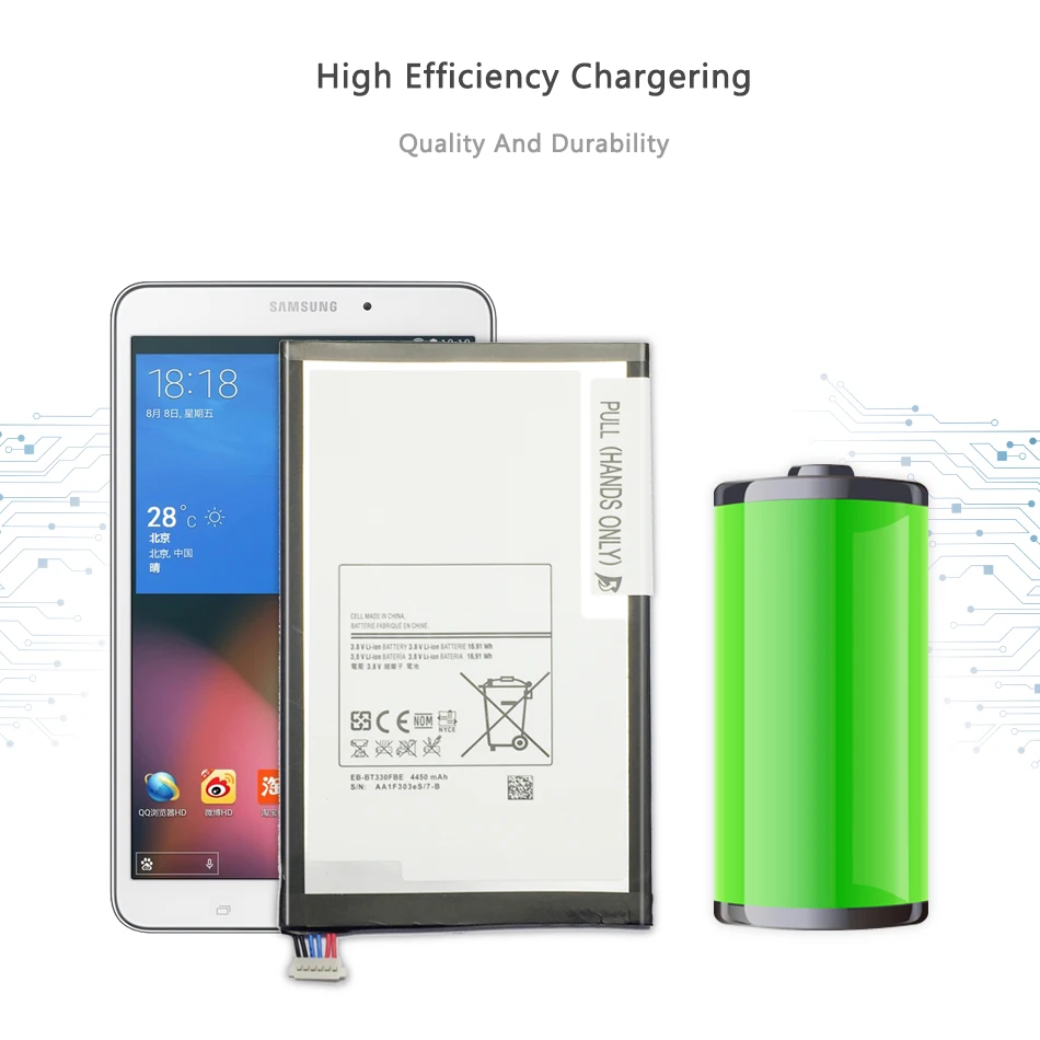 Прочный аккумулятор KiKiss для планшета Samsung GALAXY Tab 4 T330 SM T331 T331C T335 4450 мАч|Батареи