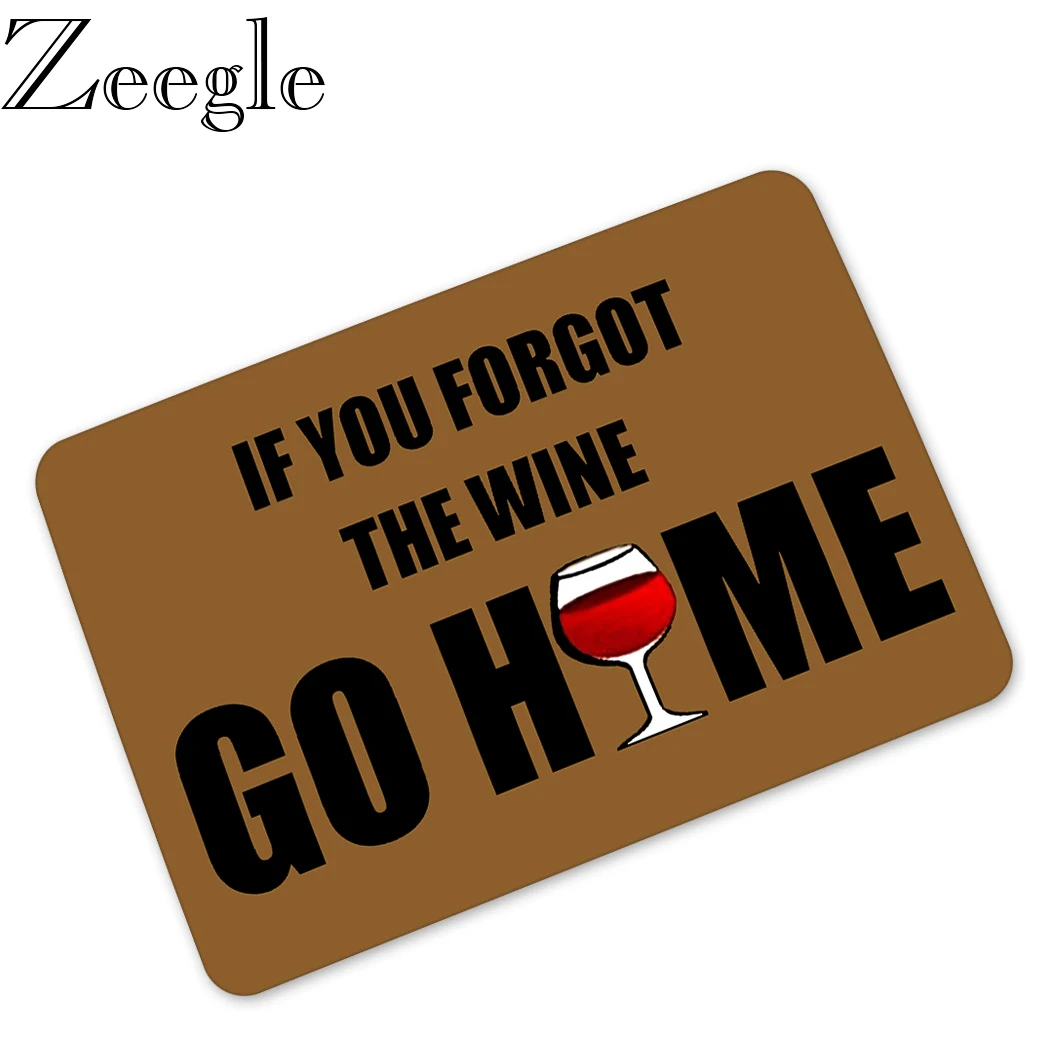 Zeegle Home Decorative Door Mat Entrance Doormat Funny Printed Bathroom Kitchen Foot Mat Anti-Slip Floor Mat Carpet Rugs