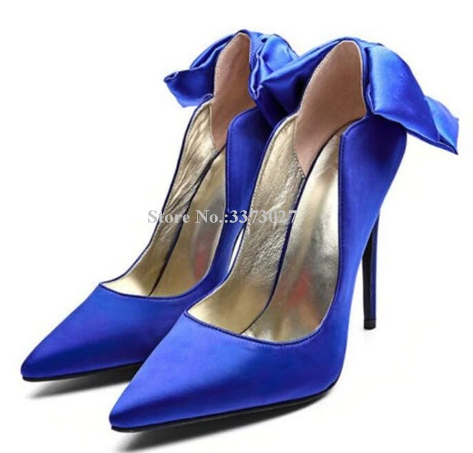 Royal blue satin heels Clearance