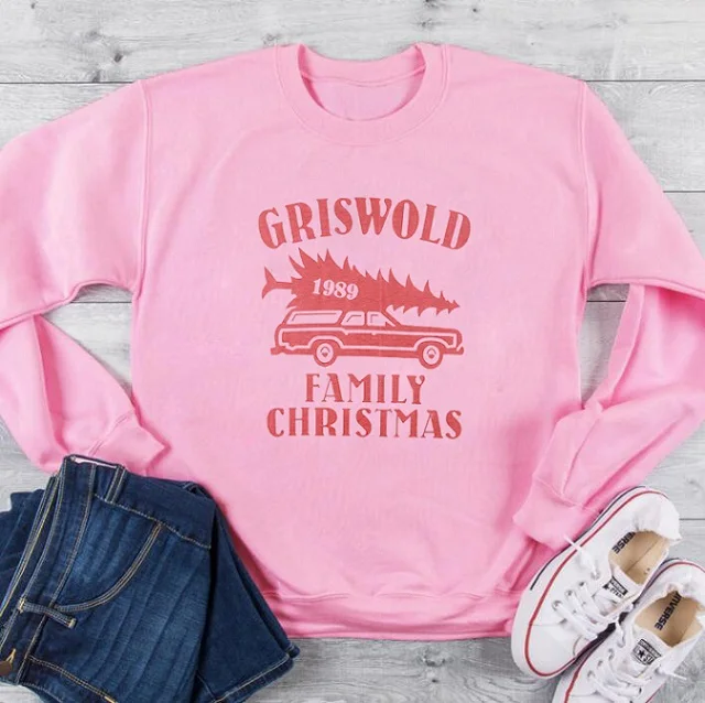 Griswold/1989; семейный свитер с рождественской тематикой; толстовки с принтом сантановой елки; рождественские Топы; Модный Повседневный пуловер из хлопка