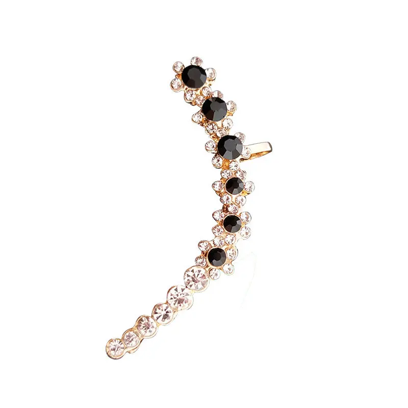 Ear Clip Earrings Clip Earrings Ear Clip Stud Earrings Ear Accessories 1Pcs Punk Rock Rhinestone Crystal Ear Cuff Wrap Stud Earring Women Cartilage Piercing Jewelry Ear Clips Earrings 3 Colors