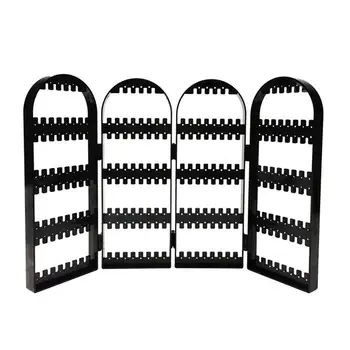 

Four Parts Jewelry Earring Holder Folding Black Plastic Stand Ear Stud Display Screen 21x28cm Jewelry Displays Holder For Home