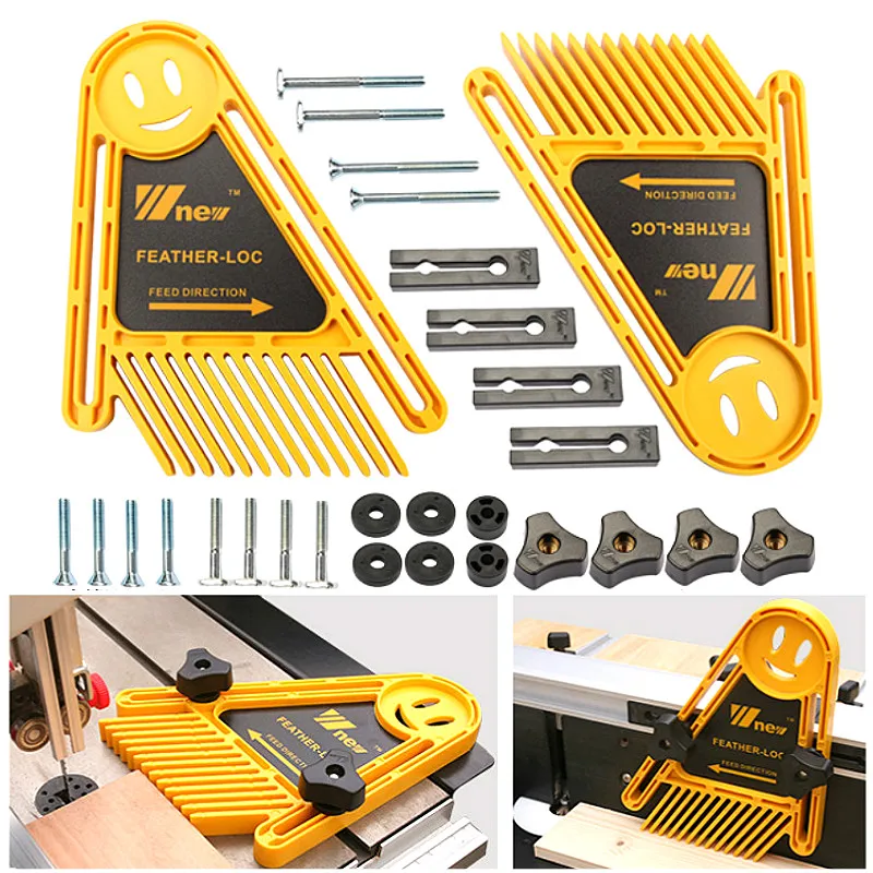  Multi-purpose Feather Loc Board Set Woodworking Engraving Machine Double Featherboards Miter Gauge 