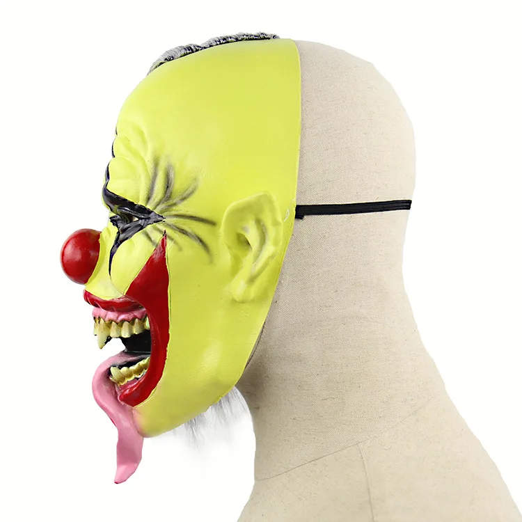 Horror Green Face Clown Mask Halloween Christmas Latex Mask Head Cover 3