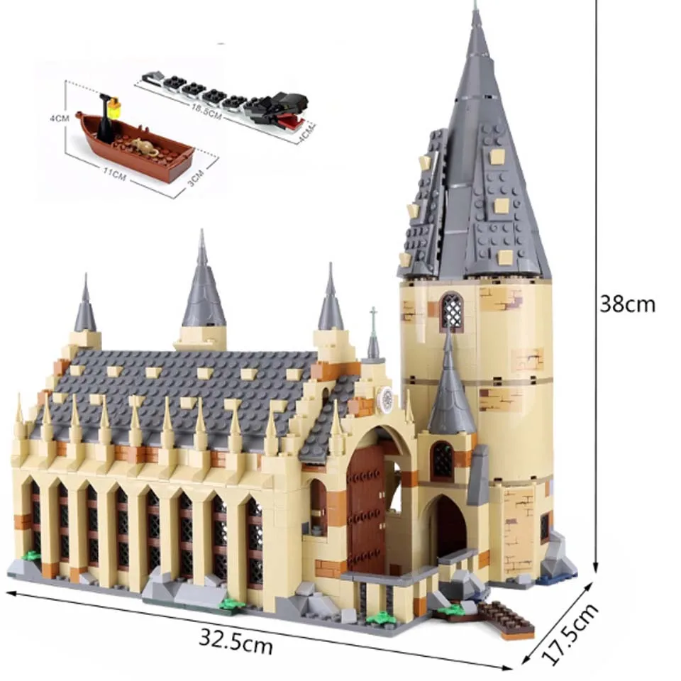 

16052 Magic school Castle Express Train Building Blocks House Mini Bricks Figures Toys For Children Fantastic Beasts