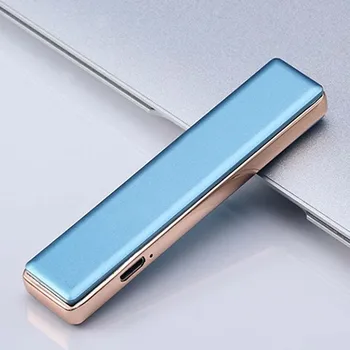 

Trend crowd usb windproof lighter charging personality ultra-thin electronic cigarette lighter men creative custom