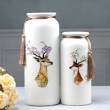 

Modern Creative Ceramic Vase Nordic Simple Retro Flower Vases TV Cabinet Table Props Home Furnishing Basket Table Ornament Props