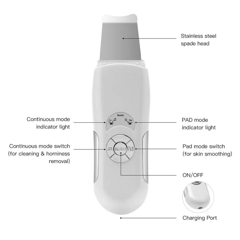 

Ultrasonic Peeling Machine Exfoliating Blackheads Face Lift Pore Deep Cleansing Beauty Device Shoveling Instrument