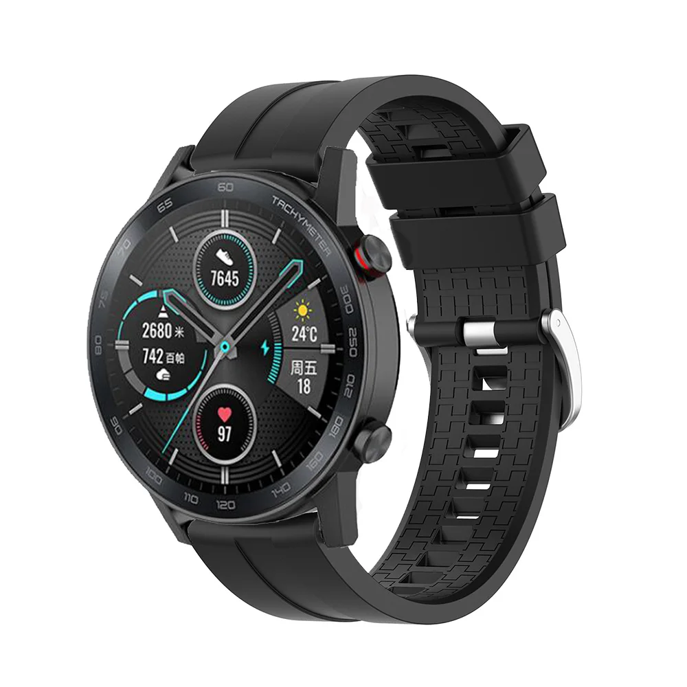 Ремешок силиконовый для смарт часов Huawei Honor magic Watch 2 GT GT2 46 мм спортивный браслет