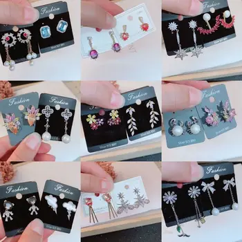 

30 Pairs/lot creative top quality women earrings jewelry fashion luxury zircon wedding earrings wholesale 201105-38