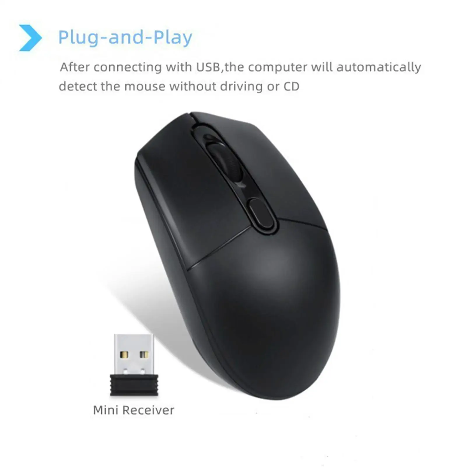 

2.4GHz Universal Portable Wireless Mute Mouse Office Desktop Computer Supplies