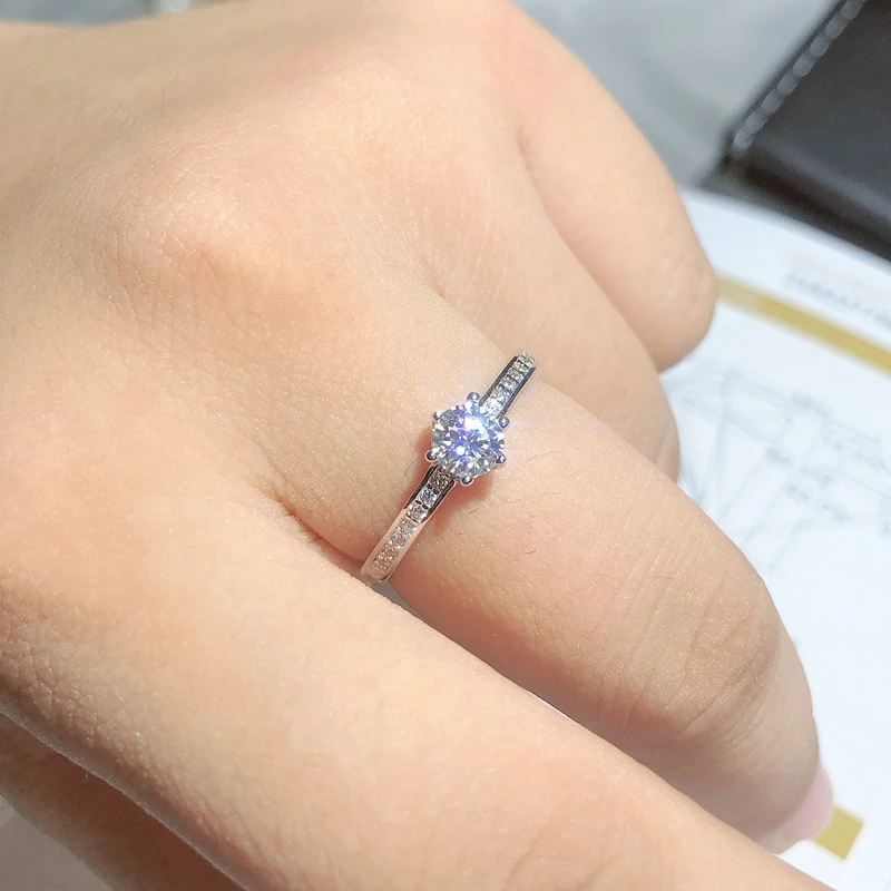 Moissanite, 925 серебряный модный дизайн, сильный огненный цвет, бриллиант, высокая твердость 0.5ct камень