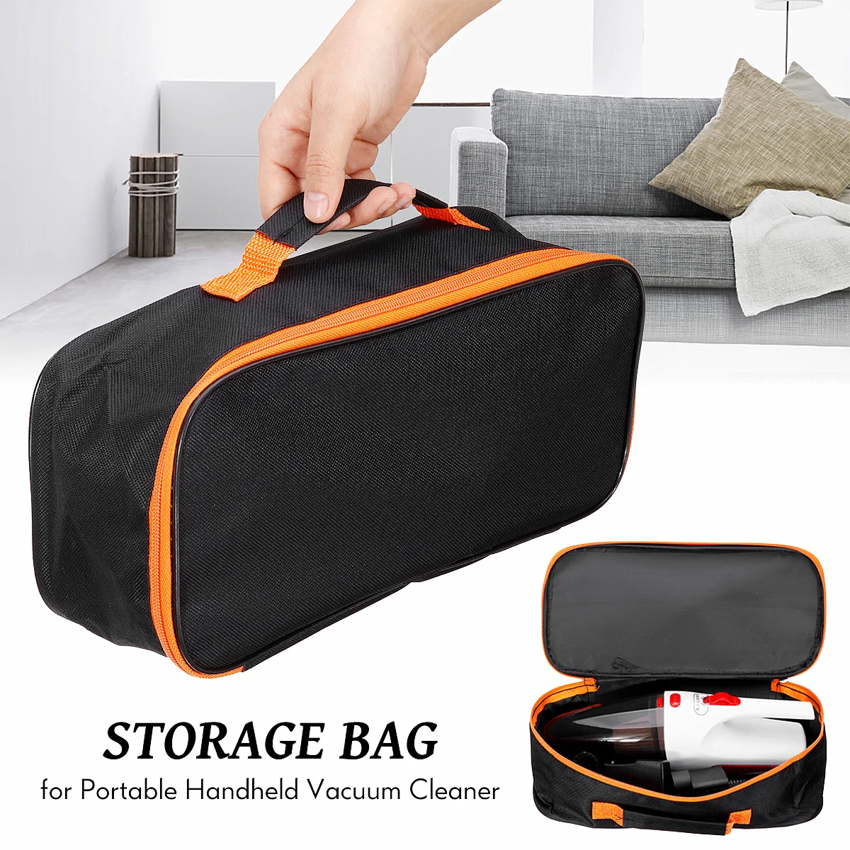 Storage Bag Портативный мини Ручной пылесос 120 Вт 12 в 5000 ПА автомобильный офисный домашний пылесос для сухой и влажной уборки двойного использования Инструменты для чистки автомобиля - Цвет: Storage Bag