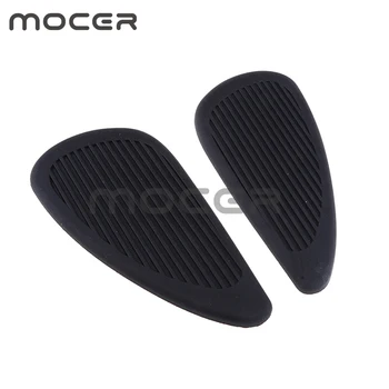 

2 Pieces Black Rubber Motorbike Fuel Tank Traction Pads Side Gas Knee Grips Stickers