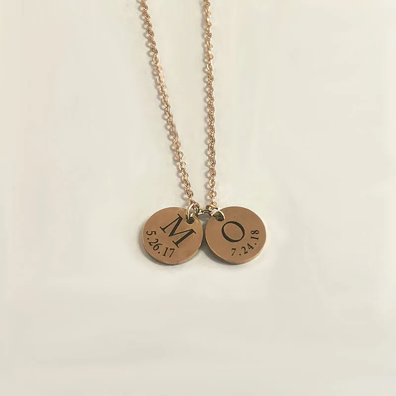 DIY Tiny Gold Initial Necklace Gold 