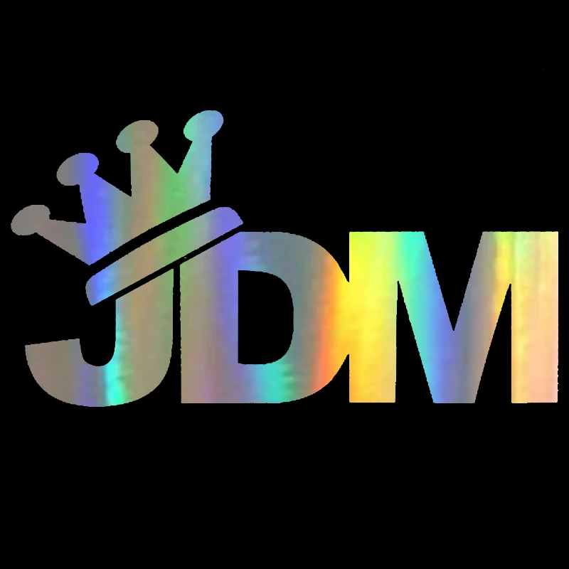 Car Sticker Vinyl 14cm7.7cm Japan JDM Crown Window Wall Auto Decal Stickers on Car Styling Reflective BlackSilverLaser (4)