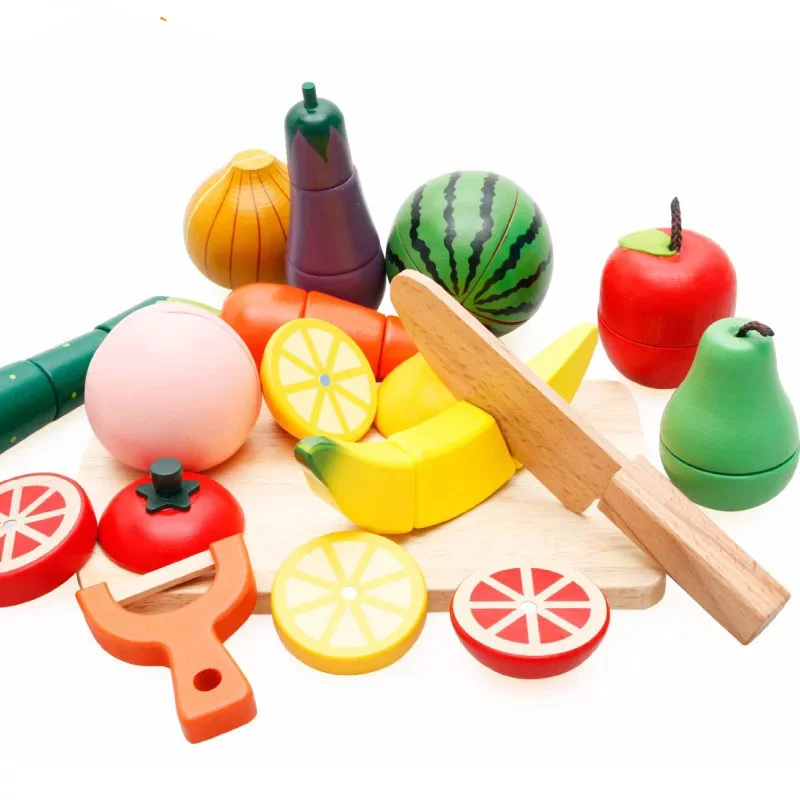 Fun made dinner vegetable Game 14pcs Cutting Fruit Vegetable Pretend Play Children Kids Baby Educational Toy Gift