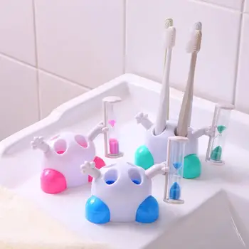 

Toothbrush Rack Holder with Sand Timer Hourglass Clock Toothbrush Holder Storage Rack Tooth Brush Stand Bathroom Accessories