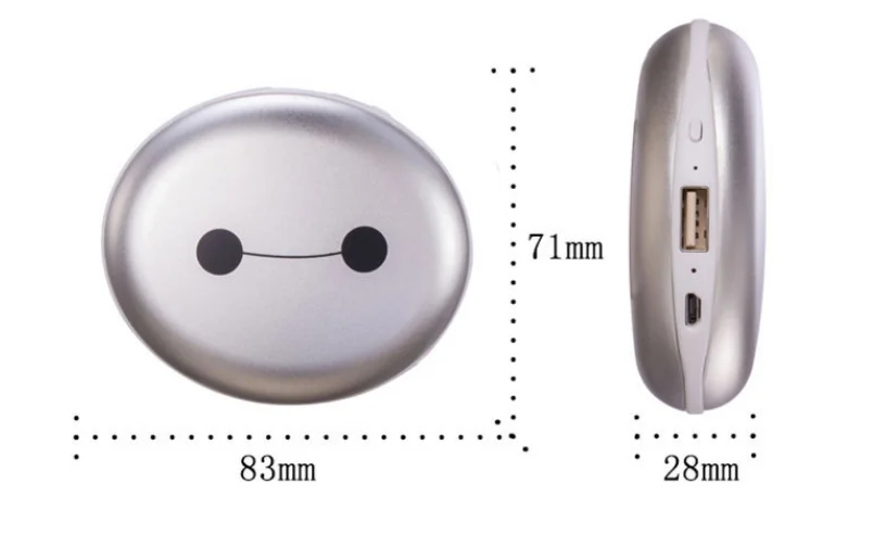 Мультяшная Зарядка сокровище руки грелка USB мини Зима Многофункциональный грелка для рук Мобильная мощность взрывозащищенный Electri LF723 - Цвет: silver