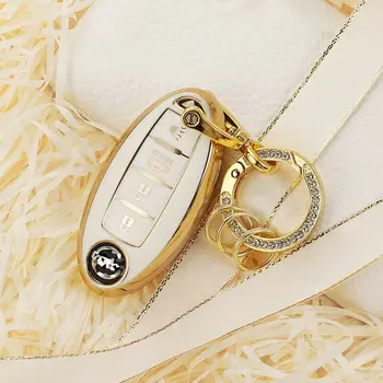 Nuovo TPU Car Key Case Cover Shell Fob per Nissan Qashqai X-Trail T31 T32 Juke J10 J11 Tiida Altima Pathfinder calci per Infiniti - Nuovo TPU Car Key Case Cover Shell Fob per Nissan Qashqai X Trail T31 T32