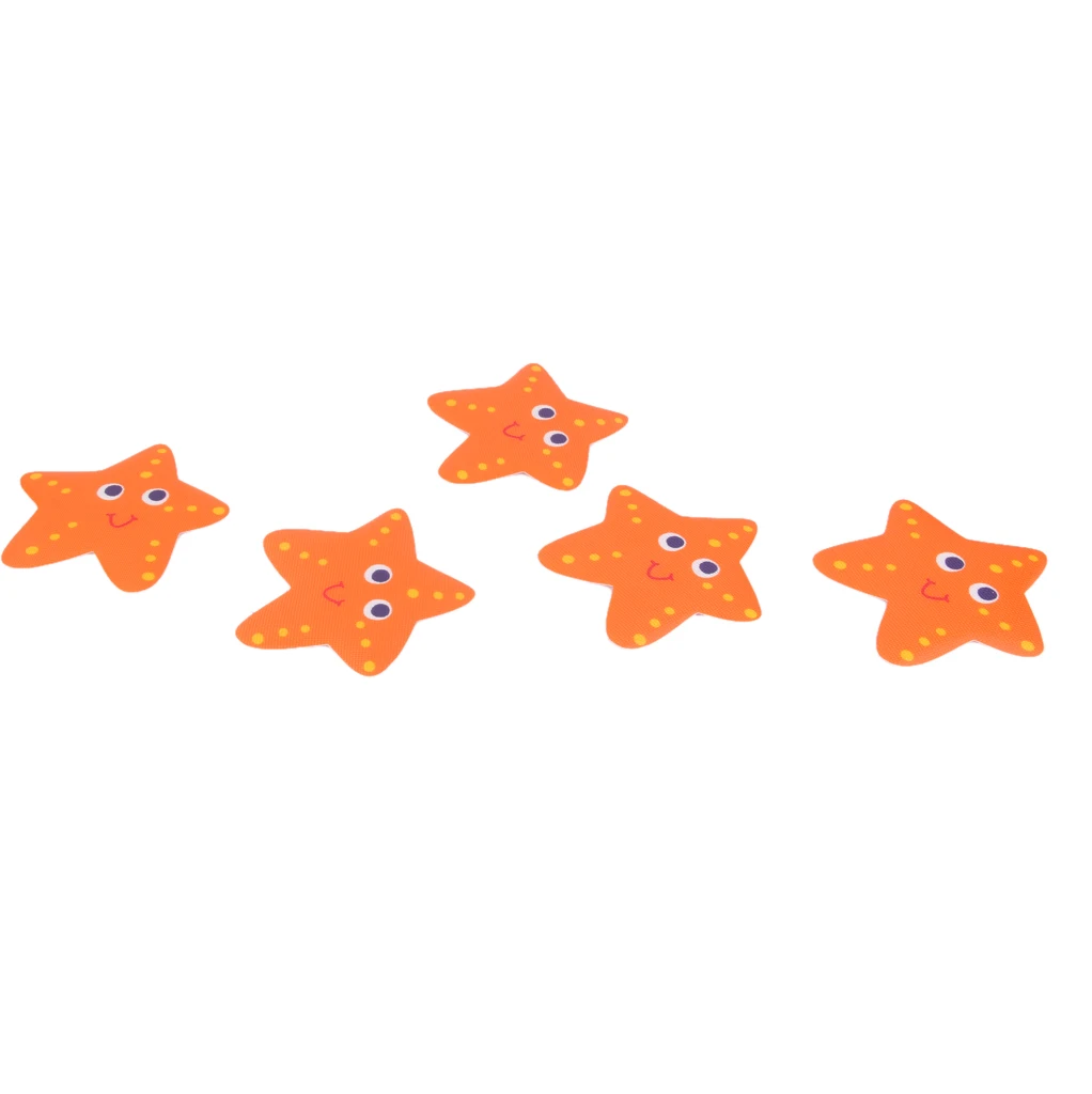5x Orange Bath Tub Non Slip Treads Sticker Bathroom Applique Decal