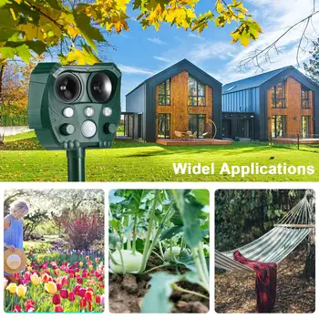 

Outdoor Ultrasonic Pest Repeller Garden Mole Repellent Solar Power Ultrasonic Mole Snake Bird Mosquito Mouse Control Garden Yard