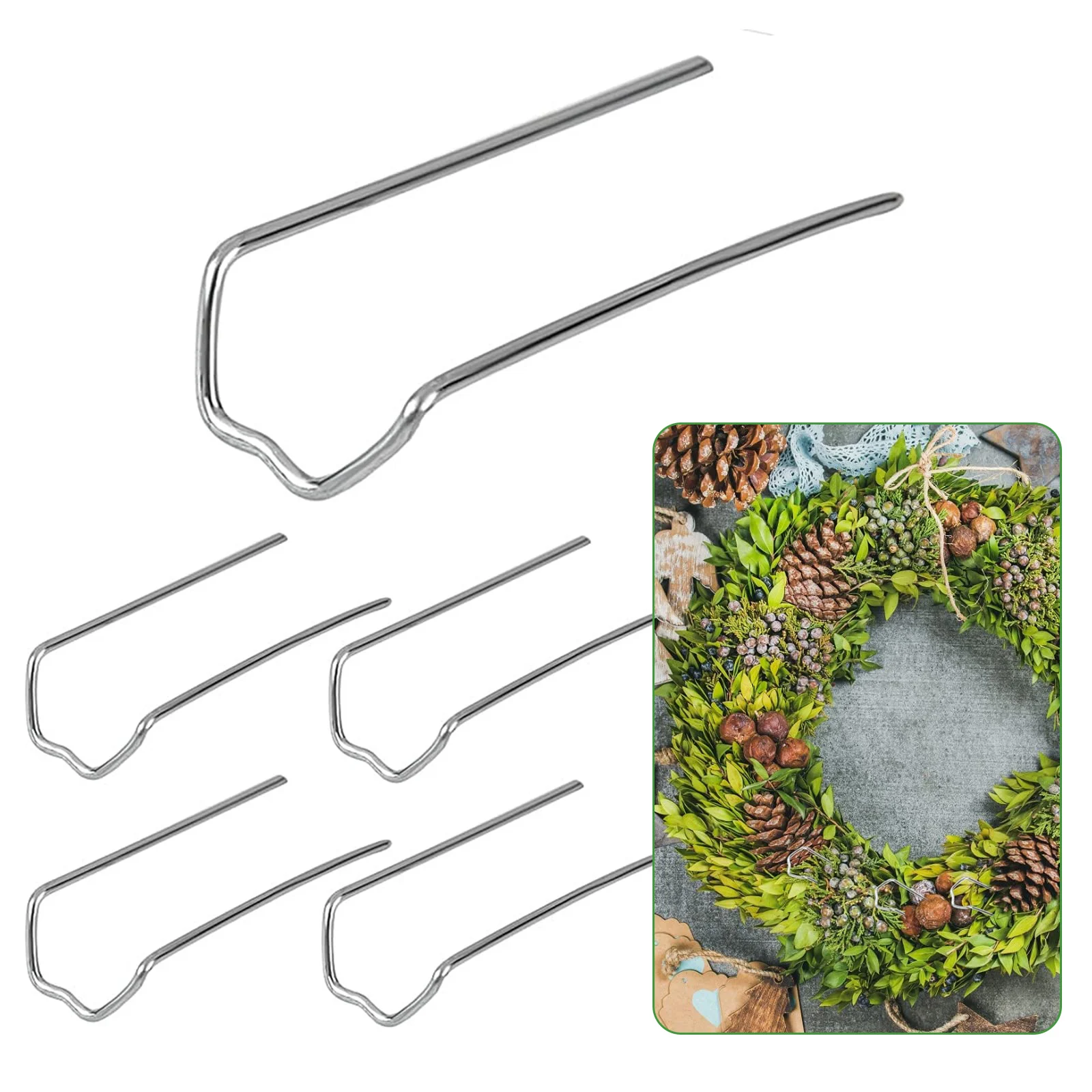 100pcs 1.7" U-Shape Greening Pins Floral Fern Pins for Styrofoam Straw Wreath Holiday Arrangement Craft Project