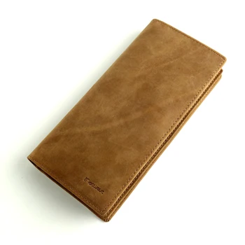 

100% Genuine Leather Wallet Men Coin Purse Vintage Long Men Wallets Fashion Coin Purse Brand Credit Card Holder Clutch for Male