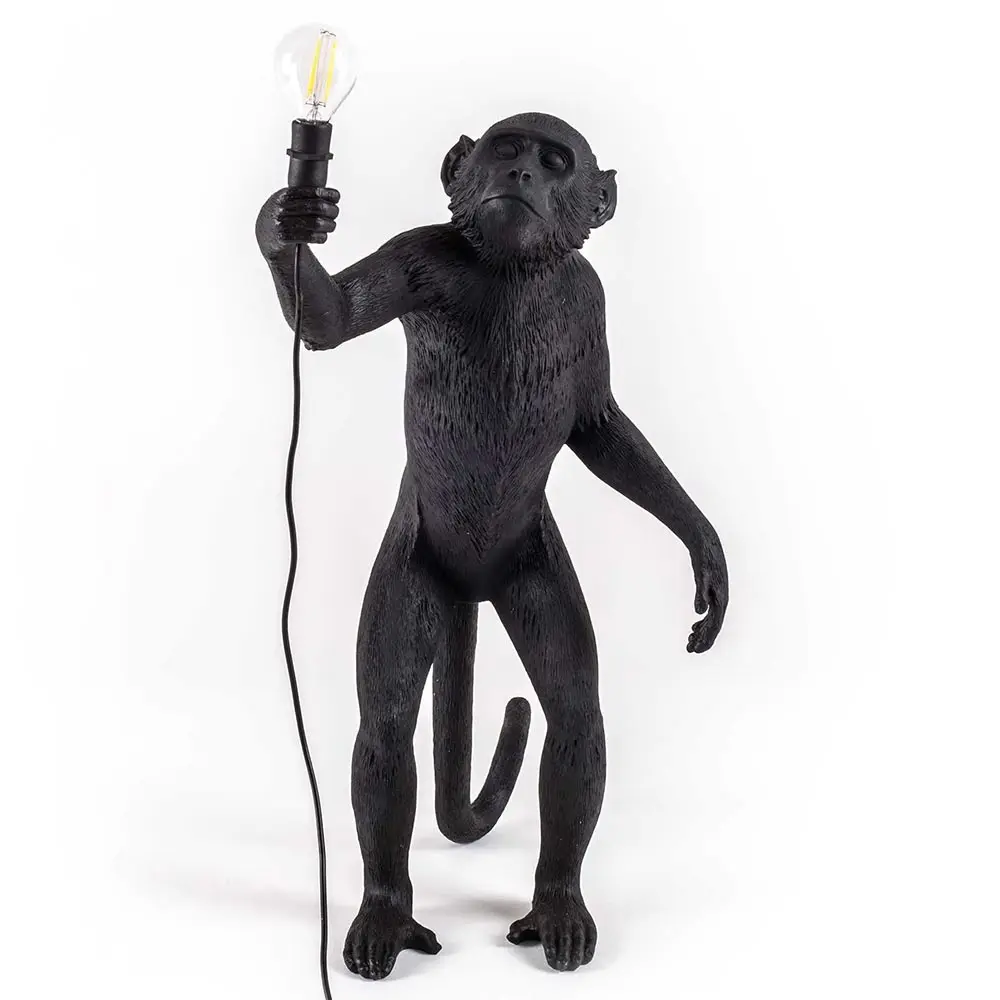 Современная черная, белая, Золотая лампа в форме обезьяны, подвесные светильники, художественный салон, подвесной светильник для кабинета, светодиодные лампы, блеск с E27, светодиодная лампа - Цвет корпуса: Black