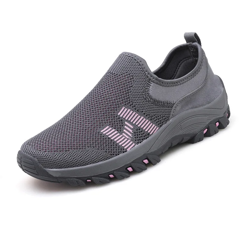 

Summer New Style Middle-aged Walking Shoes Punched Sheet Fly Woven Safety Shoes Middle-aged Sports Unisex Shoes Lightweight Runn