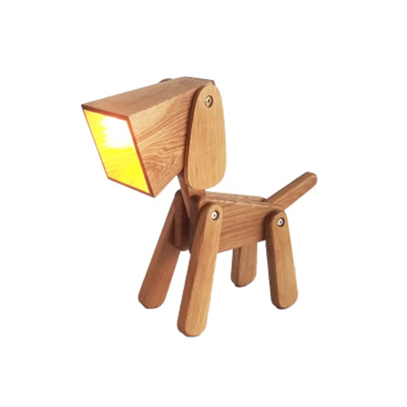 

Led Bedside Bedroom Dog Desk Light Solid Wood Personality Fashion Modern Simple Study Desk Lamp Free Shipping