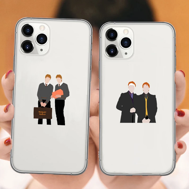 Weasley Twins Draco Malfoy Clear Phone Case For iPhone 12 Mini 11 Pro MAX XS XR X Cover 7 8 Plus SE 2020 Funda | Мобильные телефоны