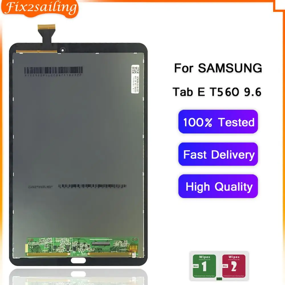 Color : Grey T561 LCD Screen Mobile Phone and Digitizer Full Assembly for Galaxy Tab E 9.6 Grey T560