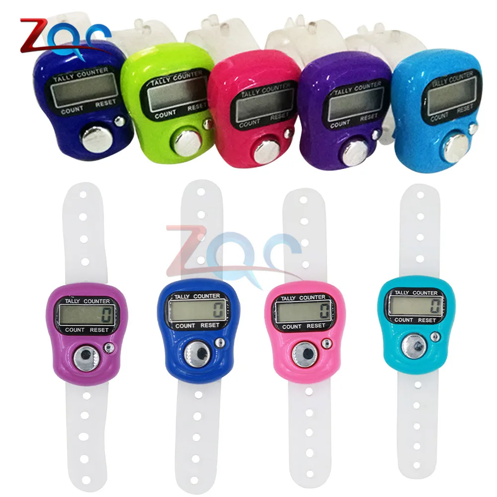 Portable Electronic Digital Counter Mini LCD Hand Held Finger Ring Tally Counter Stitch Marker Plastic Row hand tally counter electronic counter