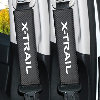 

2pcs Car-styling Carbon fiber Car Seat belt Cover Protective Pad for Nissan X-TRAIL XTRAIL T30 T31 T32 2013-2019 Accessories
