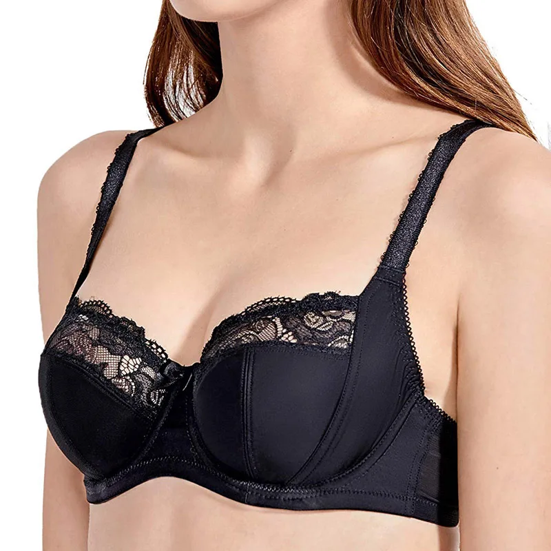 34-42 D DD E F G H Женский Бюстгальтер-балконет на косточках без подкладки ультра-тонкого размера плюс с цветочным кружевом без подкладки