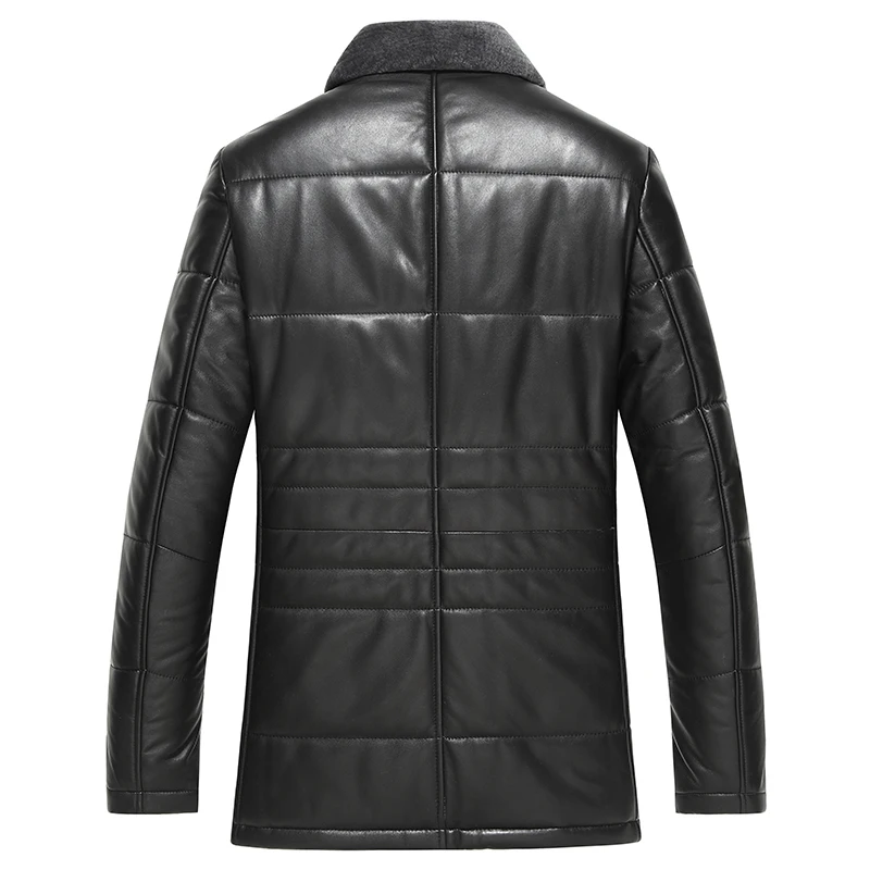 Echt Lederen Jas Winter Donsjack Mannen Lam Bontkraag Schapenvacht Jas Plus Size Chaqueta Hombre XGS5003 MY1408